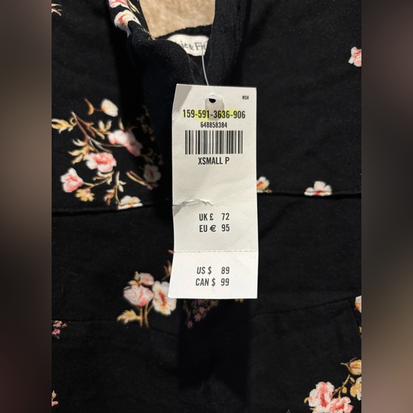 Abercrombie & Fitch Twist Floral Black Midi Dress XSP - Picture 5 of 7
